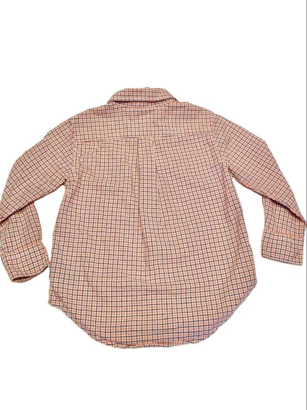 Polo Ralph Lauren Boys Size 6 Plaid Button Down Shirt Orange Blue Tattersall